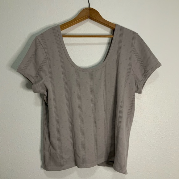 NWT Madewell Pointelle Ribbed Scoop Neck T-Shirt - Picture 5 of 6